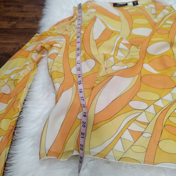 Identity By Lord & Taylor Vintage Silk Retro Cold Shoulder Blouse Size 16 NWT - Picture 15 of 15